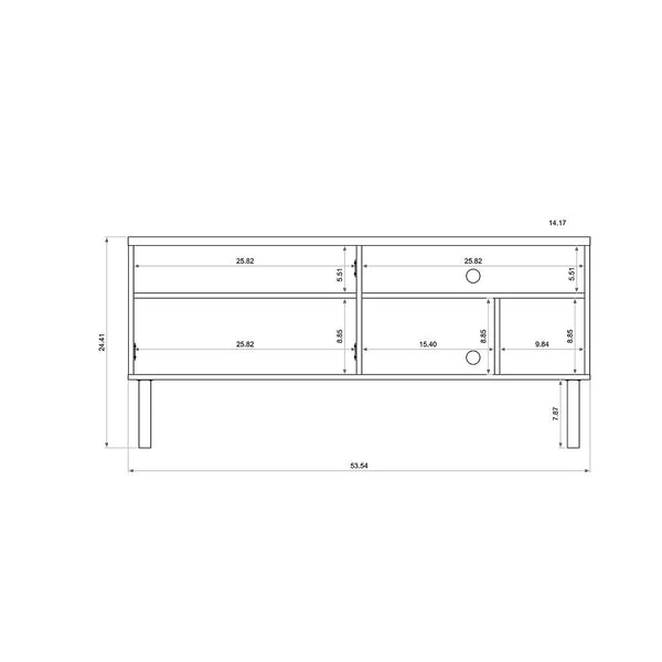 Windsor 53.54 TV Stand in Off White and Nature 3LC1 Manhattan Comfort