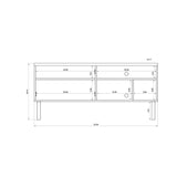 Windsor 53.54 TV Stand in Off White and Nature 3LC1 Manhattan Comfort