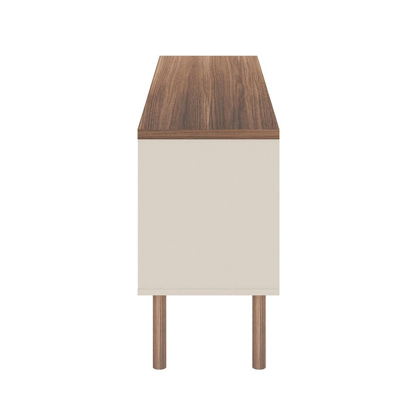 Windsor 53.54 TV Stand in Off White and Nature 3LC1 Manhattan Comfort