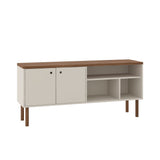 Windsor 53.54 TV Stand in Off White and Nature 3LC1 Manhattan Comfort