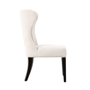 Pasargad Elara Upholstered Dining Chair Set - 2 Elegant Pieces With Nailhead Detail In Ivory Ivory Polyester Pzw-2066