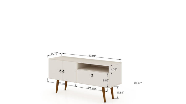 Manhattan Comfort Tribeca Mid-Century Modern TV Stand Off White 3PMC6