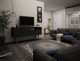 Manhattan Comfort Tribeca Mid-Century Modern TV Stand Black 3PMC70