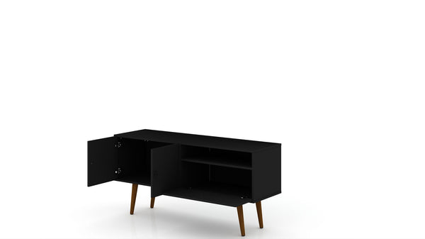 Manhattan Comfort Tribeca Mid-Century Modern TV Stand Black 3PMC70