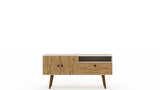 Manhattan Comfort Tribeca Mid-Century Modern TV Stand Off White and Nature 3PMC81