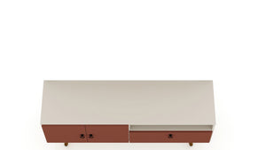 Manhattan Comfort Tribeca Mid-Century Modern TV Stand Off White and Terra Orange Pink 3PMC85