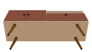 Manhattan Comfort Tribeca Mid-Century Modern TV Stand Off White and Terra Orange Pink 3PMC85