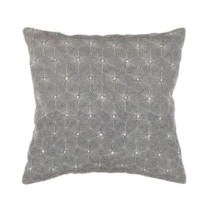 Pasargad Home Naples Luxury Embroidered Pillow – Enhance Your Space With Glamorous Style Grey Cotton & Bamboo Silk Pcc-1282