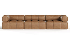 VIG Furniture Everest Genuine Brown Leather Modular Sectional Sofa - 3-Piece Modern Set With Ottoman, Durable Frame VGOD-ZW-23118-MOD-3-Piece Sectional