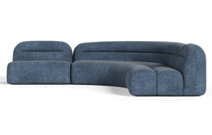 VIG Furniture Forman Coastal Blue Modular Sectional Sofa, 3-Piece Modern Rounded Back, Durable Easy-Care Fabric VGOD-ZW-23029-MOD-BLU-3-Piece Sectional