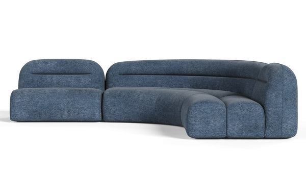 VIG Furniture Forman Coastal Blue Modular Sectional Sofa, 3-Piece Modern Rounded Back, Durable Easy-Care Fabric VGOD-ZW-23029-MOD-BLU-3-Piece Sectional