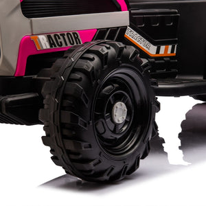 English Elm Ride on Electric Tractor Toy with Trailer 24v 400w Dual Motors Remote Control Led Red W1578P193902