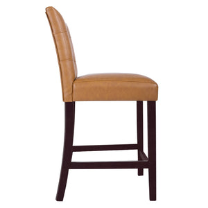 English Elm Popa Tufted Faux Leather Counter Stools Set of 2 for Kitchen Island or Home Bar B056P416998