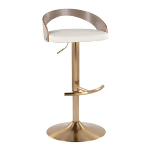 English Elm Adjustable Swivel Barstools Set of 3 Chrome Base Natural Wood Green Fabric Seat B202S02020