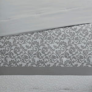 English Elm Embroidered 8-Piece Comforter Set In Serene Grey For King Beds – Cozy Microfiber With Elegant Accents B03594922