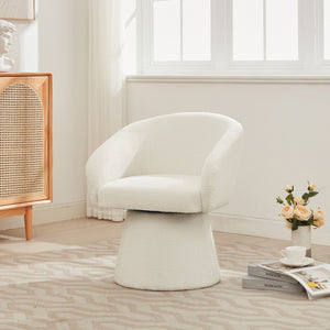 English Elm Christopher Knight Home® - Modern 360° Swivel Boucle Accent Chair Cream White — Plush Barrel Seat, Compact 300 lb Capacity, Stylish N765P292088W