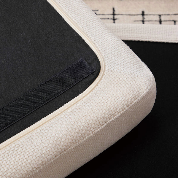 English Elm 46" Wide Modern Upholstered Chenille Ottoman with Removable Tray & Cushions, Black Metal Legs, Durable 500LB Capacity Beige W3098P356194