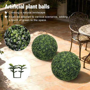 English Elm 18.5in Faux Boxwood Spheres Uv Resistant Outdoor Garden Entryway Topiary Set of 2 W2945P460785