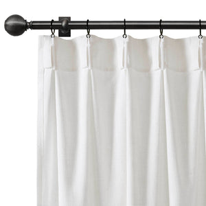 English Elm 2-piece Pinch Pleat Poly Linen Curtain Panels Tailored Formal Drape for Any Room White B035P482980