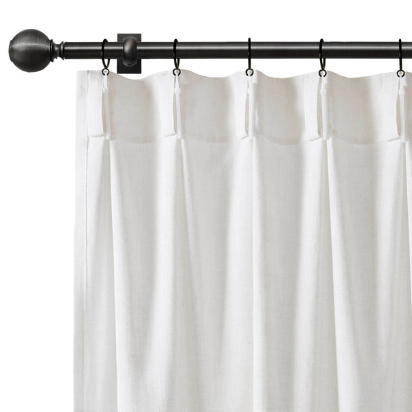 English Elm 2-piece Pinch Pleat Poly Linen Curtain Panels Tailored Formal Drape for Any Room White B035P482980