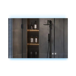 English Elm Corsica Double Door Led Medicine Cabinet with Defogger Aluminum Frame Spa Bath B2731P477802