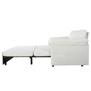English Elm (old: W3163p269700) Convertible Chenille Sleeper Loveseat with Queen Pullout and Rolling Casters Beige W3163S00099
