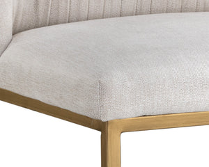 Sunpan Nevin Modern Counter Stool - Stylish Comfort with Antique Brass Legs, Perfect for Any Space Polo Club Muslin