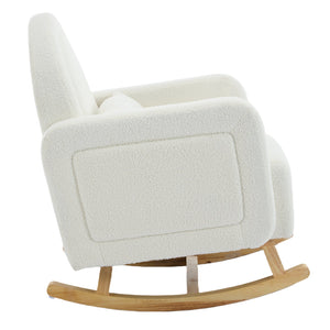 English Elm Christopher Knight Home® - Accent Rocking Chair In Cream Teddy Velvet - Ergonomic Design, Gentle Rocking, Ultimate Comfort! N765P263907W