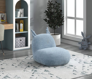 English Elm Westino Deer Shaped Kids Accent Chair Chenille Upholstered Woodland Playroom Seat Blue B2749P413205
