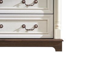 English Elm 10 Drawer Dresser Chest Walnut Rustic Two-Tone Wood Grain, 10 Smooth-Glide Drawers, Durable Storage Appeal W2393P276633