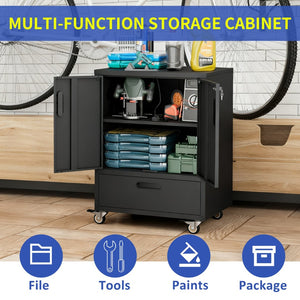 English Elm Tool Cabinet on Wheels Heavy Duty Steel Garage Workshop Organizer with Locking Casters T2398P407327