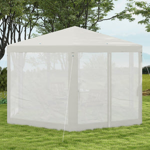English Elm Outsunny 13' X 11' Hexagon Outdoor Party Tent Canopy With Mesh Sidewalls For Ultimate Sun Protection W2225P174285-GIGA