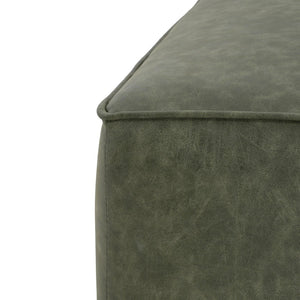 English Elm Upholstered Corduroy Square Ottoman Plywood Frame Sectional Footrest for Living Room Green N757P414087G