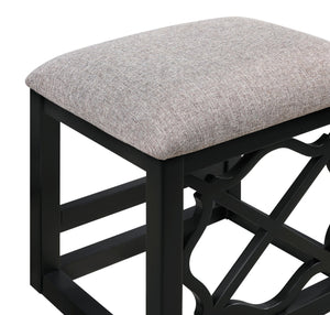 English Elm Desks 3-Piece Set with Rolling Small Desk, Upholstered Stool & Large Stationary Desk for Compact Workspaces Black 38.5 L x 21.5 W x 17.5 H B011P287465