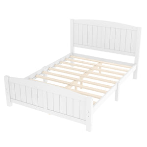 English Elm Full Metal Loft Bed with Sturdy Frame, Easy-Climb Ladder, Guardrails & Underbed Storage Space Light White W1580P374310