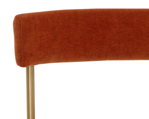 Sunpan Seneca Dining Chair Set of 2 - Modern Open Back Design with Stylish Steel Frame for Contemporary Homes Antique Brass / Danny Rust