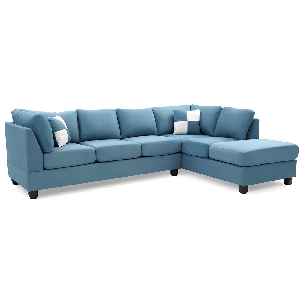 English Elm Malone Aqua Blue Sectional Sofa - Modern Microfiber, Flexible & Comfortable Living Room Seating B078S00062