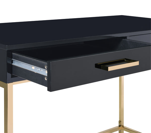 OSP Home Furnishings Alios Black Desk Black/Gold
