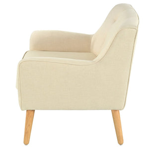 English Elm Mid-century Modern Accent Chair Tufted Polyester Upholstery Tapered Birch Legs N767P419113B