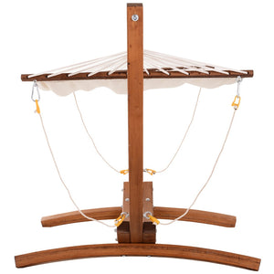 English Elm Outsunny 10' Wooden Hammock With Stand – Boho-Chic Outdoor Bed For Relaxation On Patios & Balconies W2225P174063-GIGA