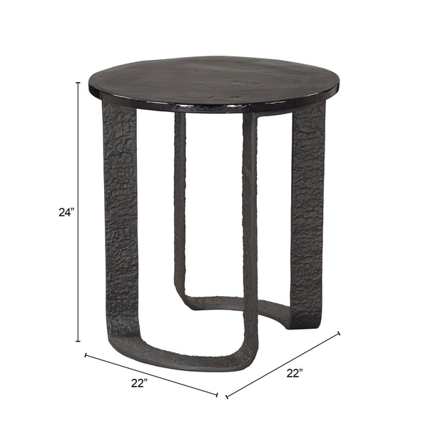 Zuo Modern Divin Side Table Black - Modern Recycled Glass & Aluminum Design For Chic Living Spaces & Decor Black Recycled Sand Cast Glass,Aluminum 110616-zuo-modern