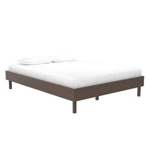English Elm Upholstered Canvas and Oak Veneer Headboard for Modern Minimalist Bedroom Decor B2733P436556