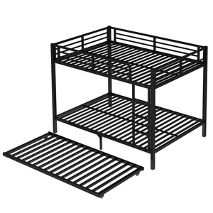 English Elm Full Metal Bunk Bed With Twin Trundle - Stylish, Space-Saving Design For Families And Guests! W1580S00129