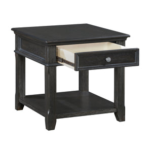 English Elm Living Lift-Top Coffee Table with Hidden Storage, Dovetail Drawer, Open Shelves, Casters & Pewter Knobs Charcoal 27.75 L x 31.25 W x 11.25 H B011P298851