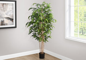 English Elm Artificial Monstera Tree 83" Tall Realistic Floor Plant with 78 Lush Leaves in Black Pot, No Maintenance Green 85 L x 10 W x 10 H B2710P287118