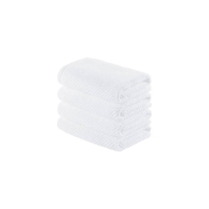 JLA Home Madison Park - 100% Cotton Diagonal Ribbed Hand Towel — Plush Zero-Twist 506 GSM Quick-Dry Luxury for Home Spa White MP73-8858