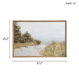 Martha Stewart Lake Walk Traditional Abstract Landscape Framed Canvas Wall Art MT95C-0024 Multi