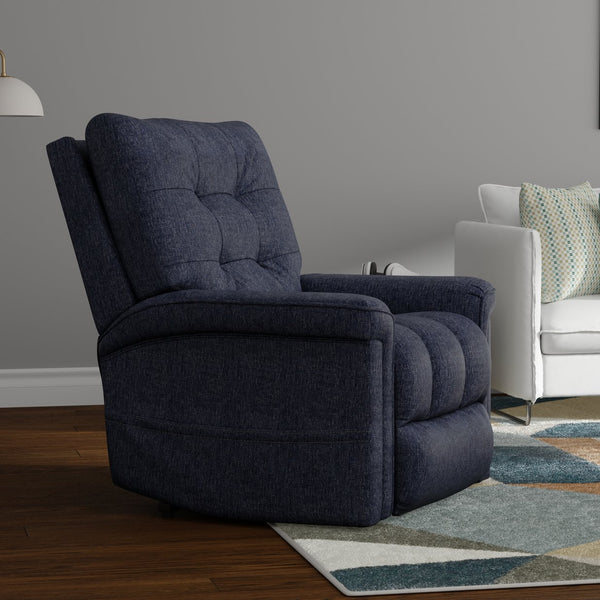 English Elm Velour Lugano Indigo Power Lift Chair with USB, Dual Pockets, Full Recline & Quiet Lift Mechanism B339P409525