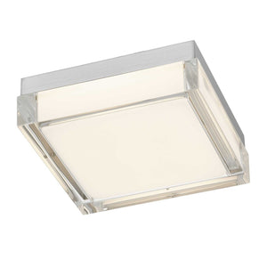 English Elm 8-inch Matte Flush Mount Led Ceiling Light with Frosted Diffuser for Modern Spaces Chrome B370P398963