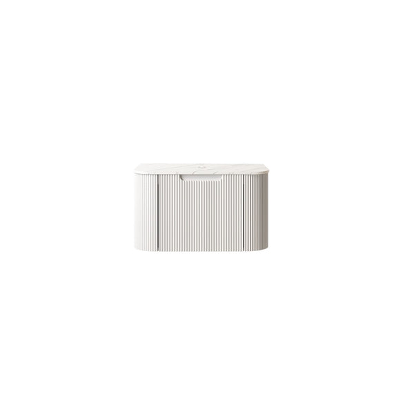 English Elm Dina Floating Bathroom Vanity Cabinet Sintered Stone Top Soft Close Drawer White W2615P396592